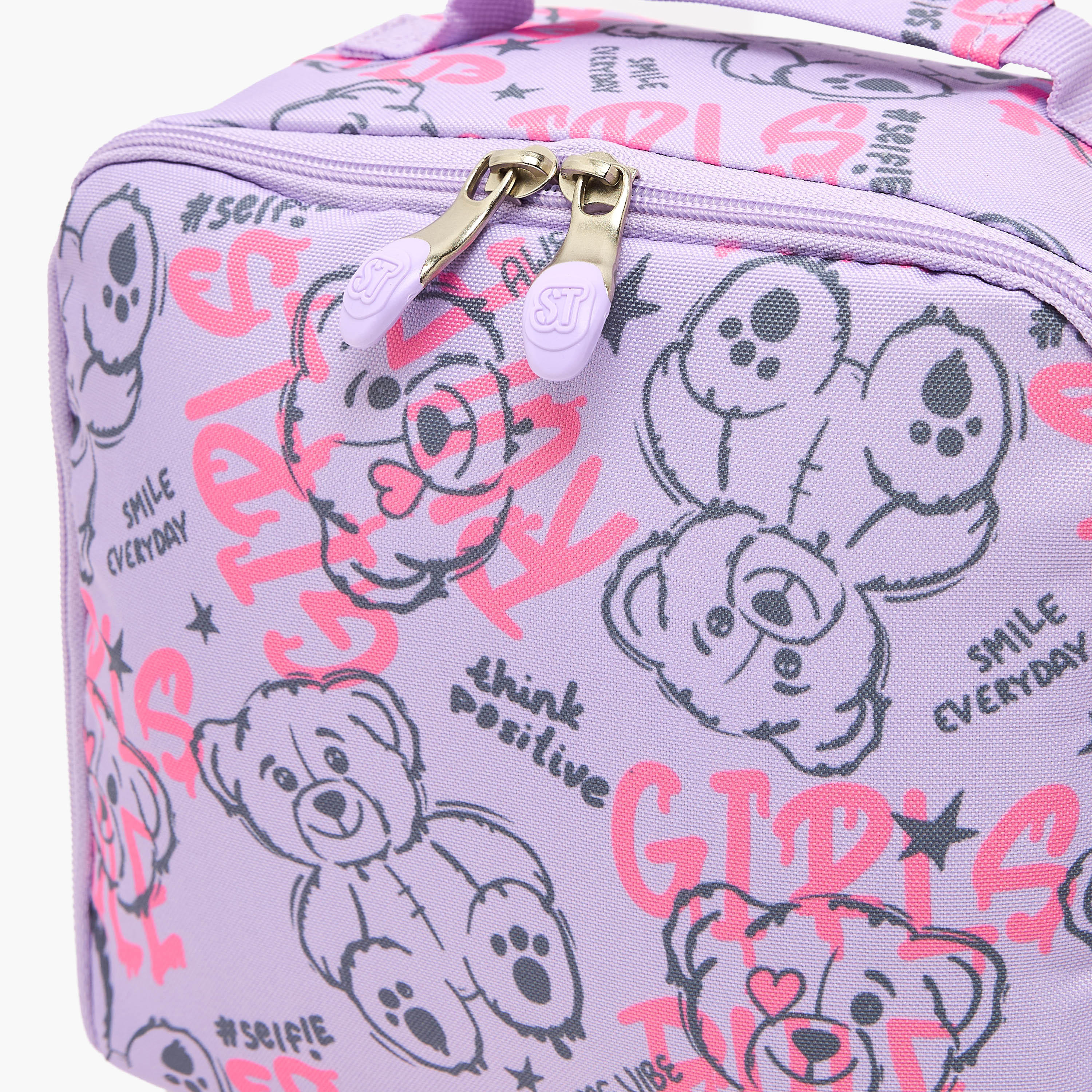 St.Right Bear Print Lunch Bag for Girls 8-13 Years with Adjustable Strap-school-lunchessentials-lunchbags-image-3