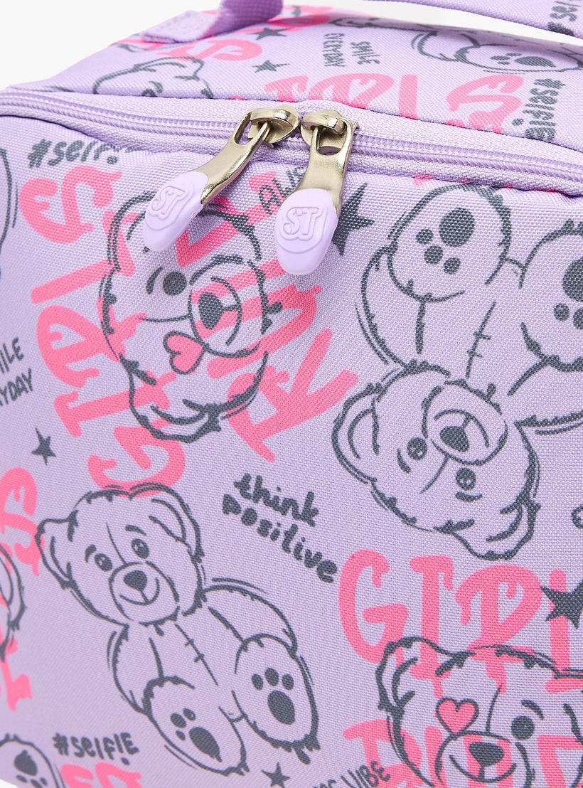 St.Right Bear Print Lunch Bag for Girls 8-13 Years with Adjustable Strap-school-lunchessentials-lunchbags-image-3