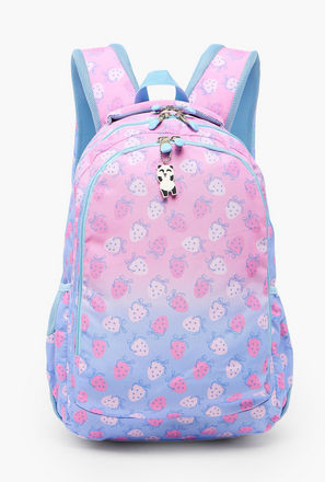 شنطة ظهر بطبعات فراولة وحمالات كتف مبطنة للبنات 8-13 سنوات من ست رايت - 18 بوصة-school-bagsandbackpacks-image-1