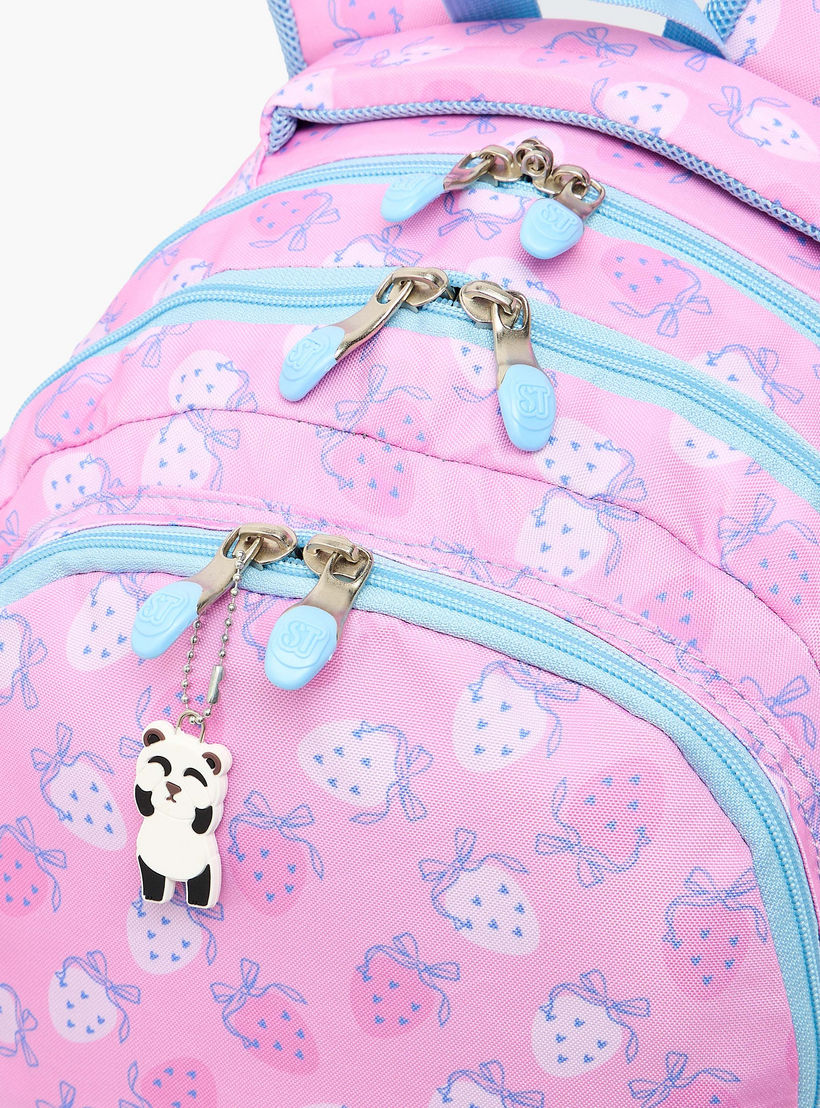 شنطة ظهر بطبعات فراولة وحمالات كتف مبطنة للبنات 8-13 سنوات من ست رايت - 18 بوصة-school-bagsandbackpacks-backpacks-image-4