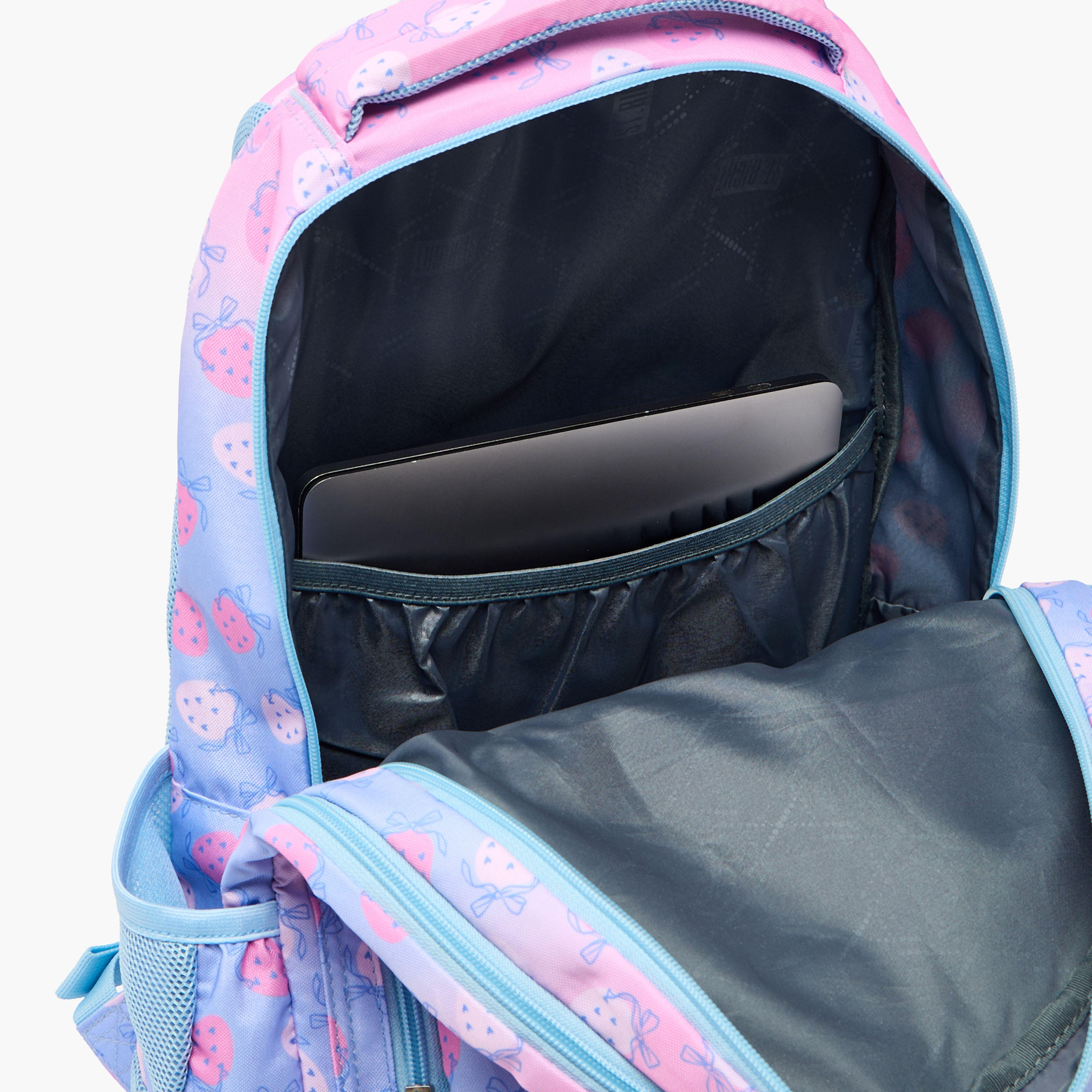 شنطة ظهر بطبعات فراولة وحمالات كتف مبطنة للبنات 8-13 سنوات من ست رايت - 18 بوصة-school-bagsandbackpacks-backpacks-image-6