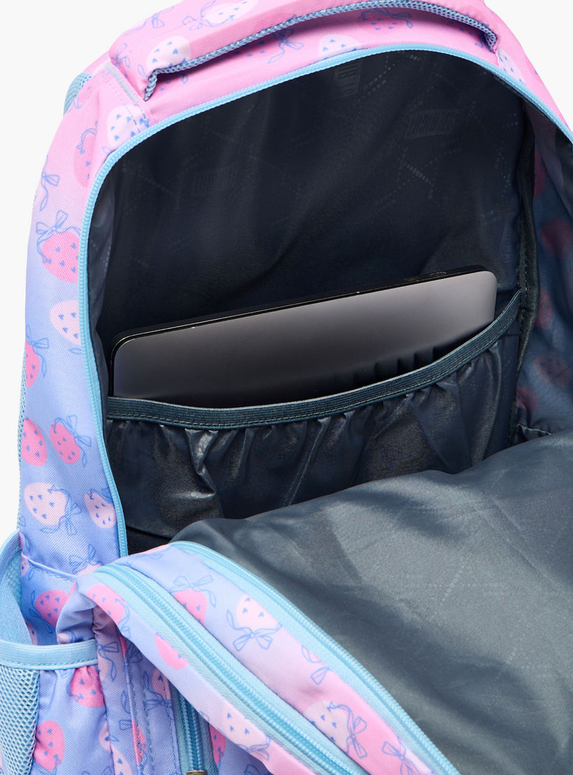 شنطة ظهر بطبعات فراولة وحمالات كتف مبطنة للبنات 8-13 سنوات من ست رايت - 18 بوصة-school-bagsandbackpacks-backpacks-image-6