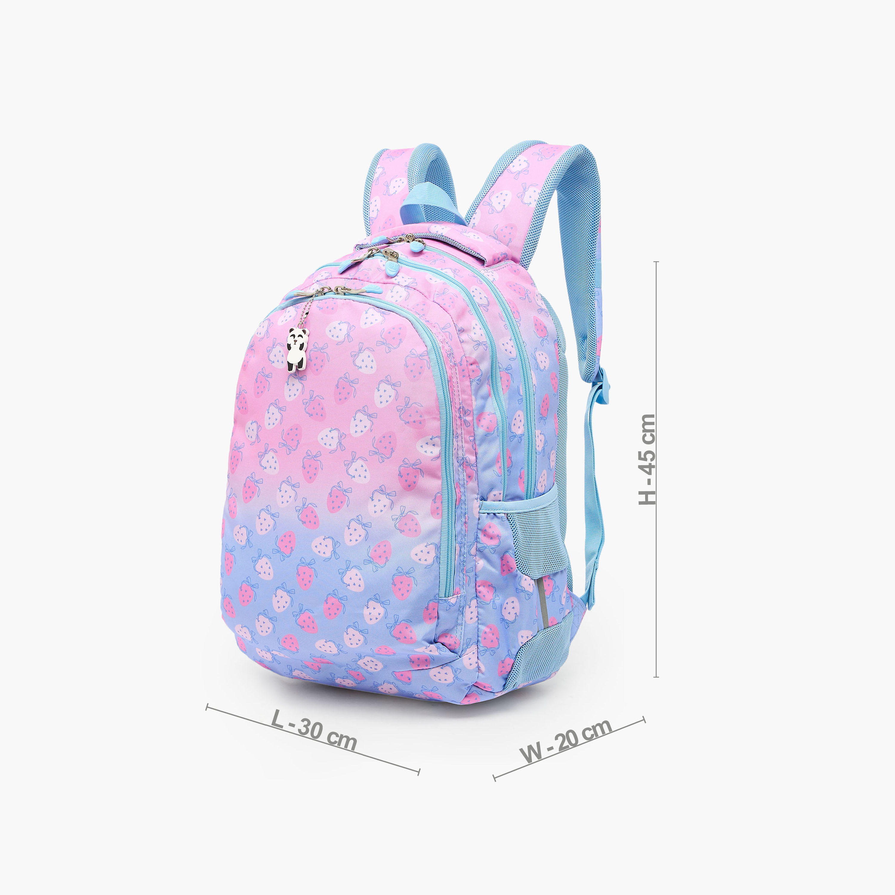 شنطة ظهر بطبعات فراولة وحمالات كتف مبطنة للبنات 8-13 سنوات من ست رايت - 18 بوصة-school-bagsandbackpacks-backpacks-image-8