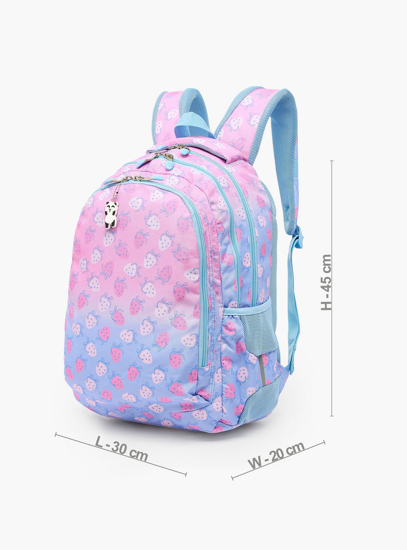 شنطة ظهر بطبعات فراولة وحمالات كتف مبطنة للبنات 8-13 سنوات من ست رايت - 18 بوصة-school-bagsandbackpacks-backpacks-image-8