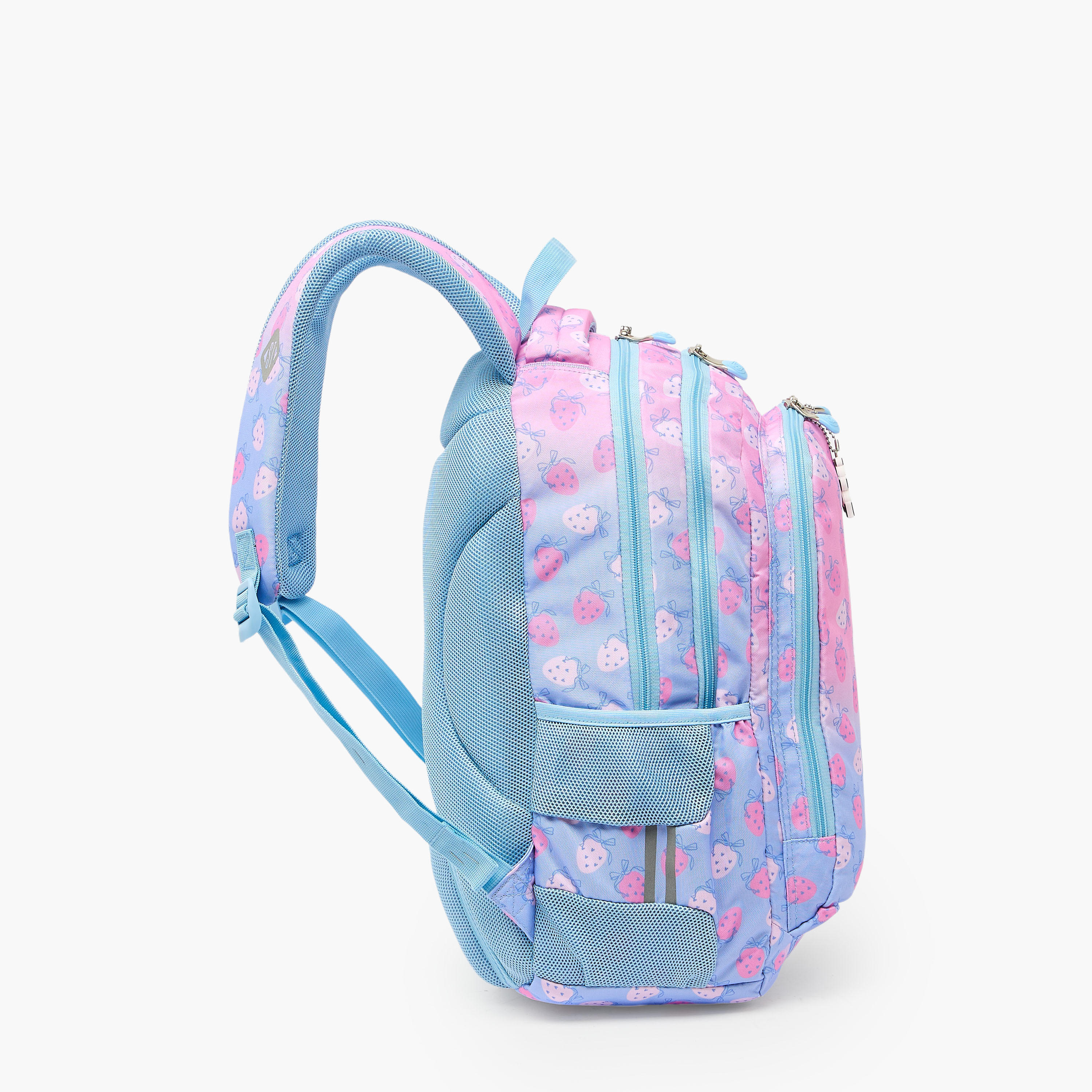 شنطة ظهر بطبعات فراولة وحمالات كتف مبطنة للبنات 8-13 سنوات من ست رايت - 18 بوصة-school-bagsandbackpacks-backpacks-image-9