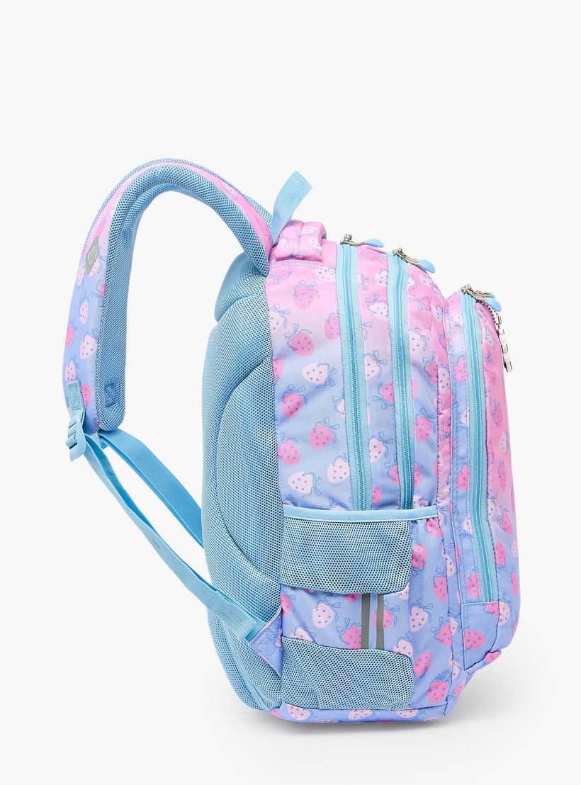 شنطة ظهر بطبعات فراولة وحمالات كتف مبطنة للبنات 8-13 سنوات من ست رايت - 18 بوصة-school-bagsandbackpacks-backpacks-image-9