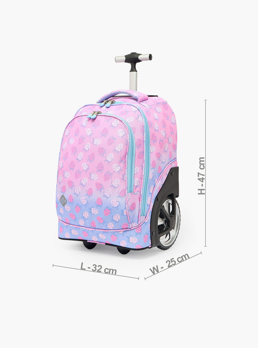 St.Right Strawberry Print Trolley Bag for Girls 8-13 Years with Retractable Handle - 18 inch-school-bagsandbackpacks-trolleybags-image-10