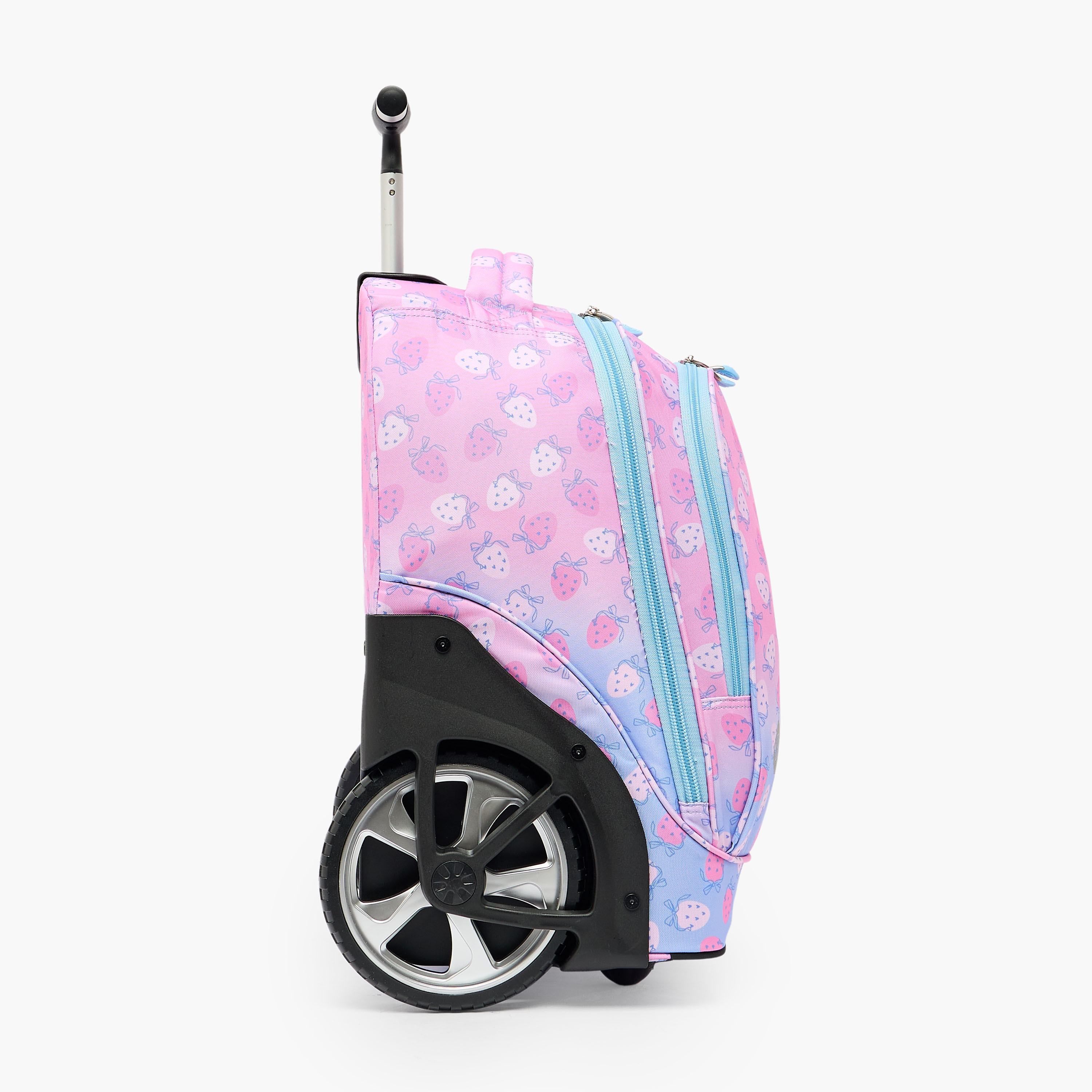 St.Right Strawberry Print Trolley Bag for Girls 8-13 Years with Retractable Handle - 18 inch-school-bagsandbackpacks-trolleybags-image-11