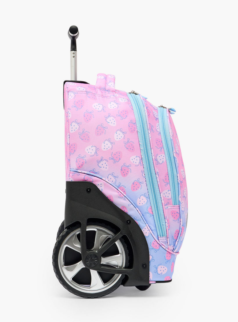 St.Right Strawberry Print Trolley Bag for Girls 8-13 Years with Retractable Handle - 18 inch-school-bagsandbackpacks-trolleybags-image-11