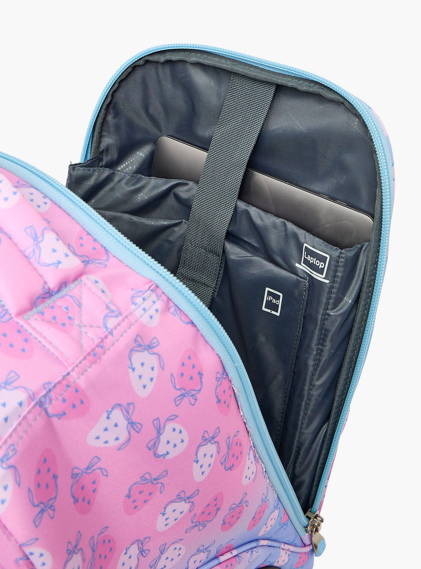 St.Right Strawberry Print Trolley Bag for Girls 8-13 Years with Retractable Handle - 18 inch-school-bagsandbackpacks-trolleybags-image-6