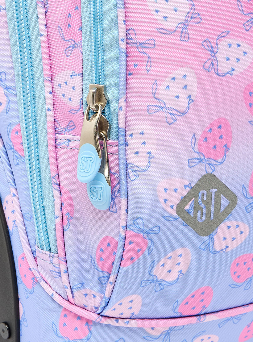 St.Right Strawberry Print Trolley Bag for Girls 8-13 Years with Retractable Handle - 18 inch-school-bagsandbackpacks-trolleybags-image-8