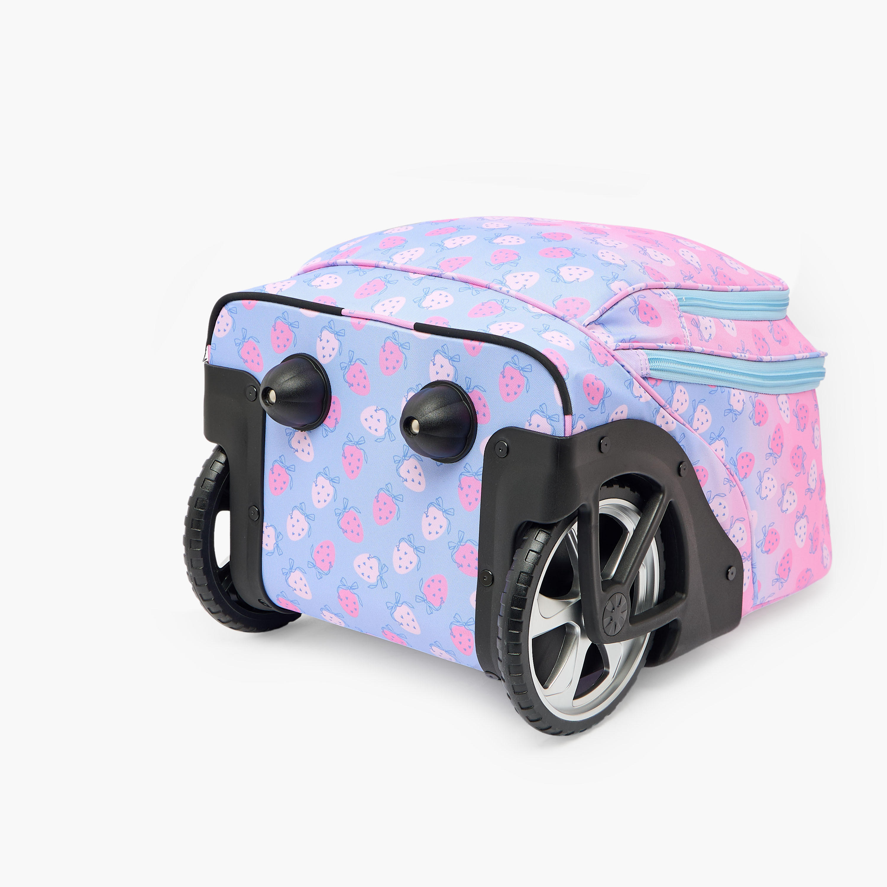 St.Right Strawberry Print Trolley Bag for Girls 8-13 Years with Retractable Handle - 18 inch-school-bagsandbackpacks-trolleybags-image-9