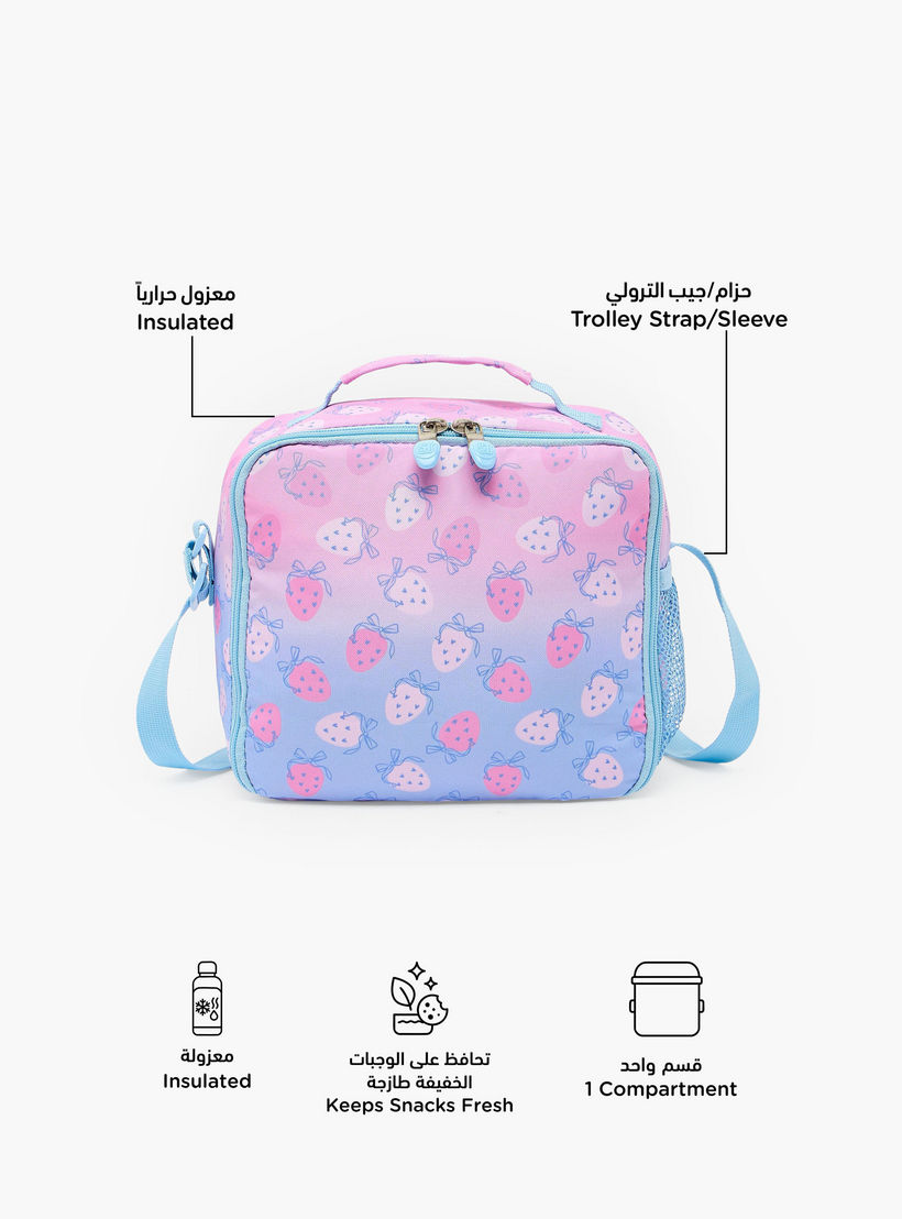 St.Right Strawberry Print Lunch Bag for Girls 8-13 Years with Adjustable Strap-school-lunchessentials-lunchbags-image-2