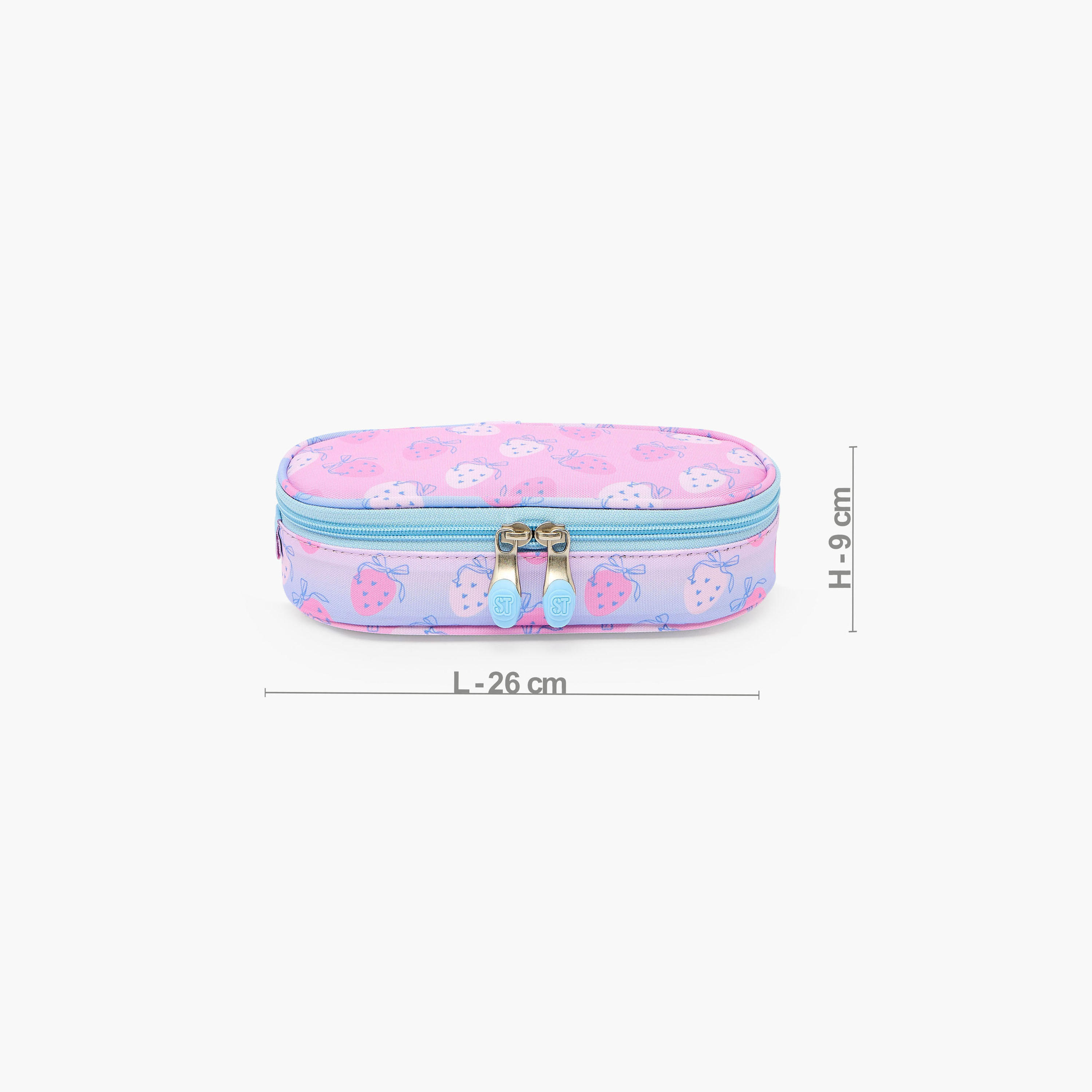 St.Right Strawberry Print Pencil Pouch with Zip Closure-school-stationery-pencilcases-image-4