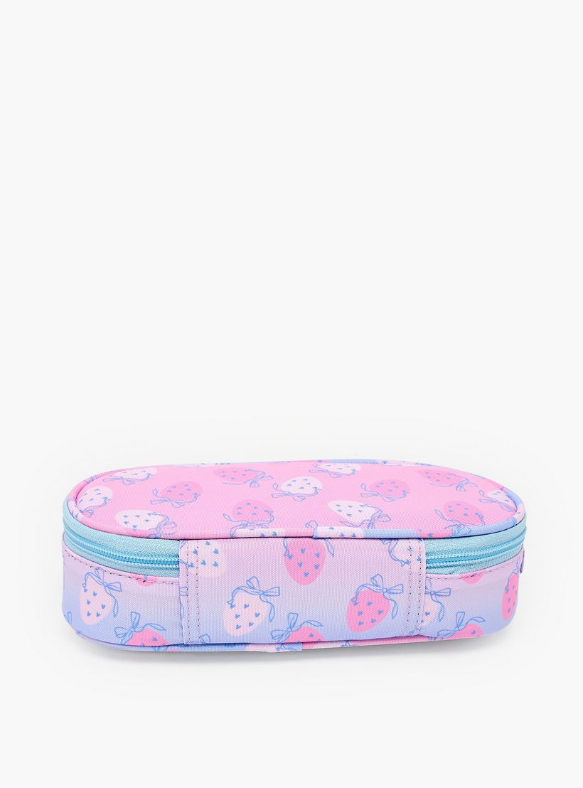 St.Right Strawberry Print Pencil Pouch with Zip Closure-school-stationery-pencilcases-image-5