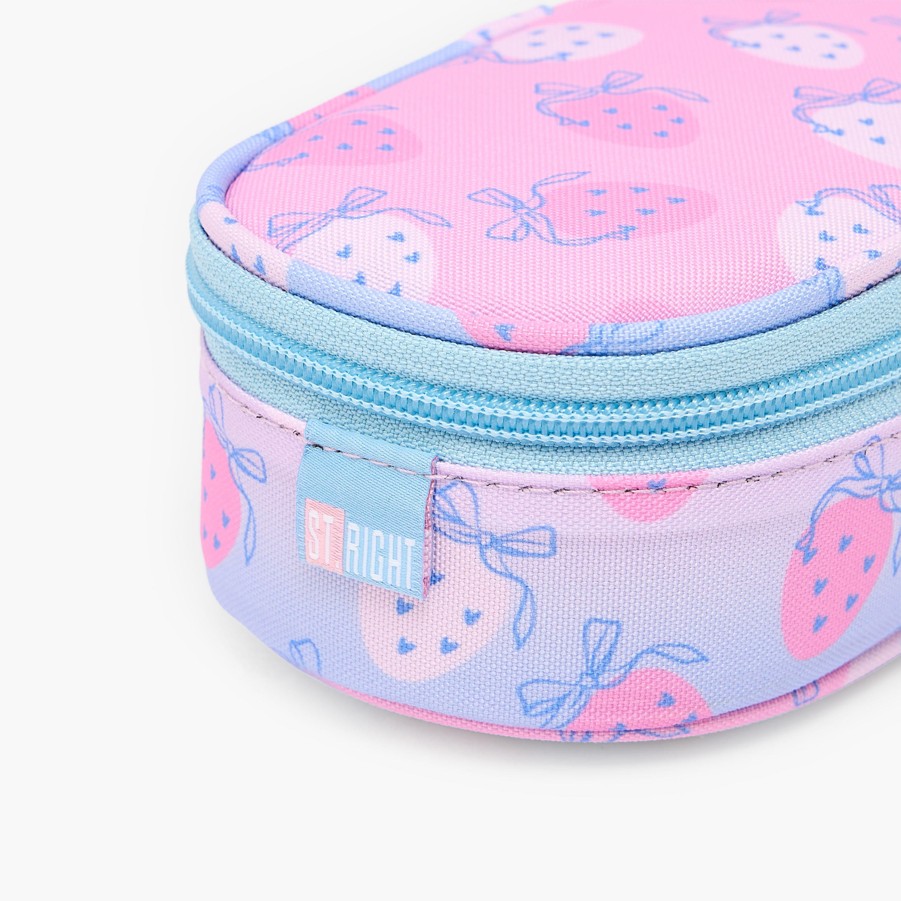 St.Right Strawberry Print Pencil Pouch with Zip Closure-school-stationery-pencilcases-image-6