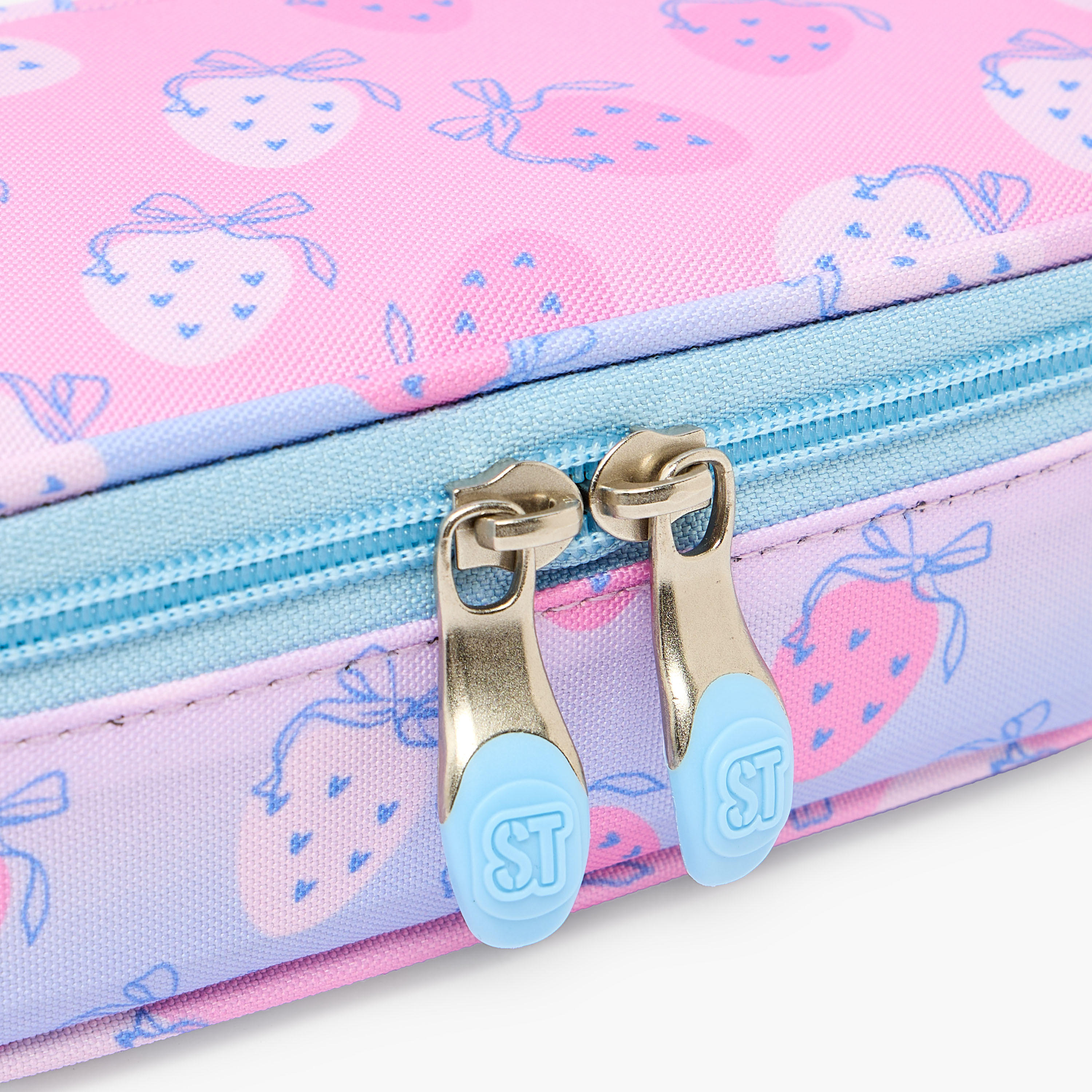 St.Right Strawberry Print Pencil Pouch with Zip Closure-school-stationery-pencilcases-image-7
