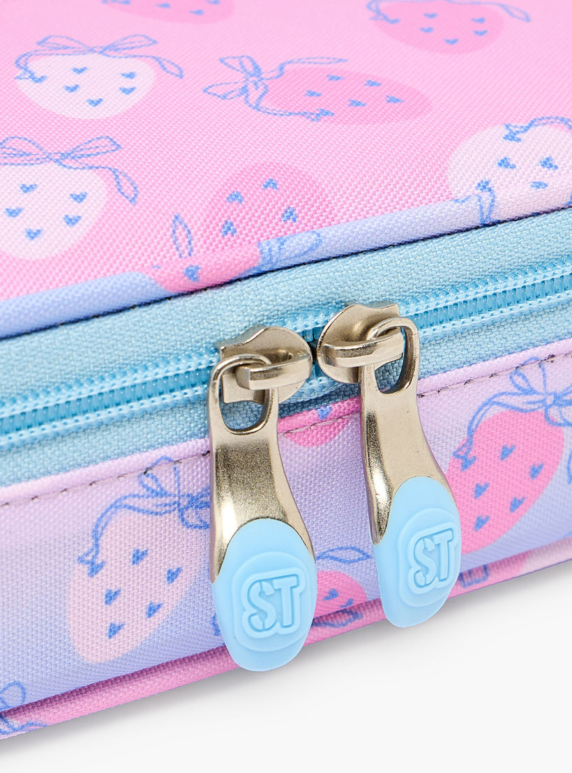 St.Right Strawberry Print Pencil Pouch with Zip Closure-school-stationery-pencilcases-image-7