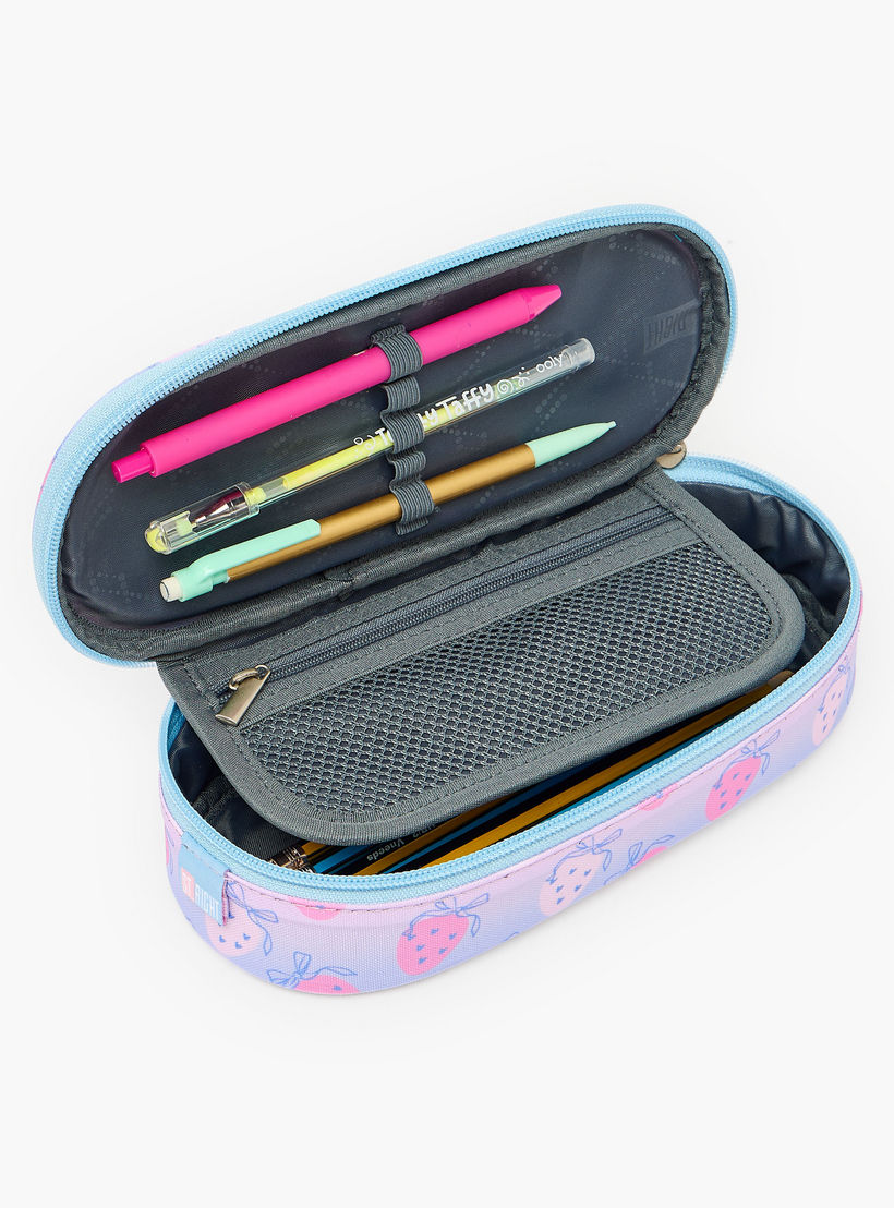 St.Right Strawberry Print Pencil Pouch with Zip Closure-school-stationery-pencilcases-image-8