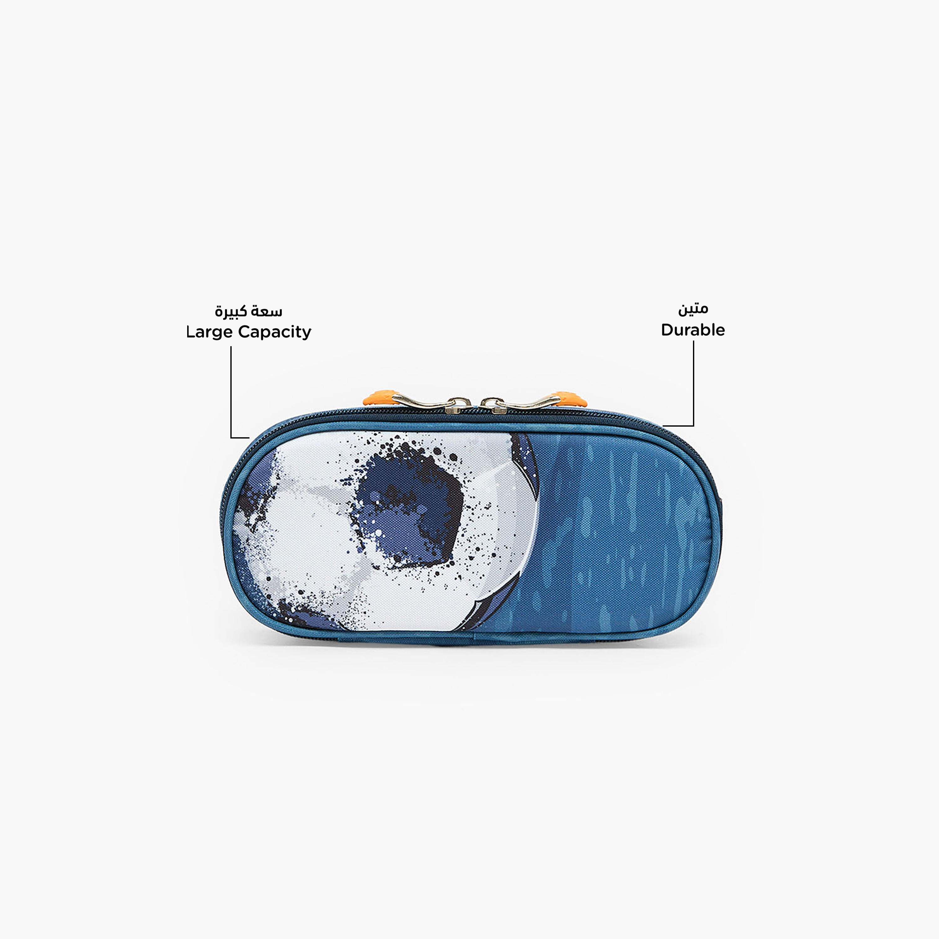St.Right Football Print Pencil Pouch with Zip Closure-school-stationery-pencilcases-image-2