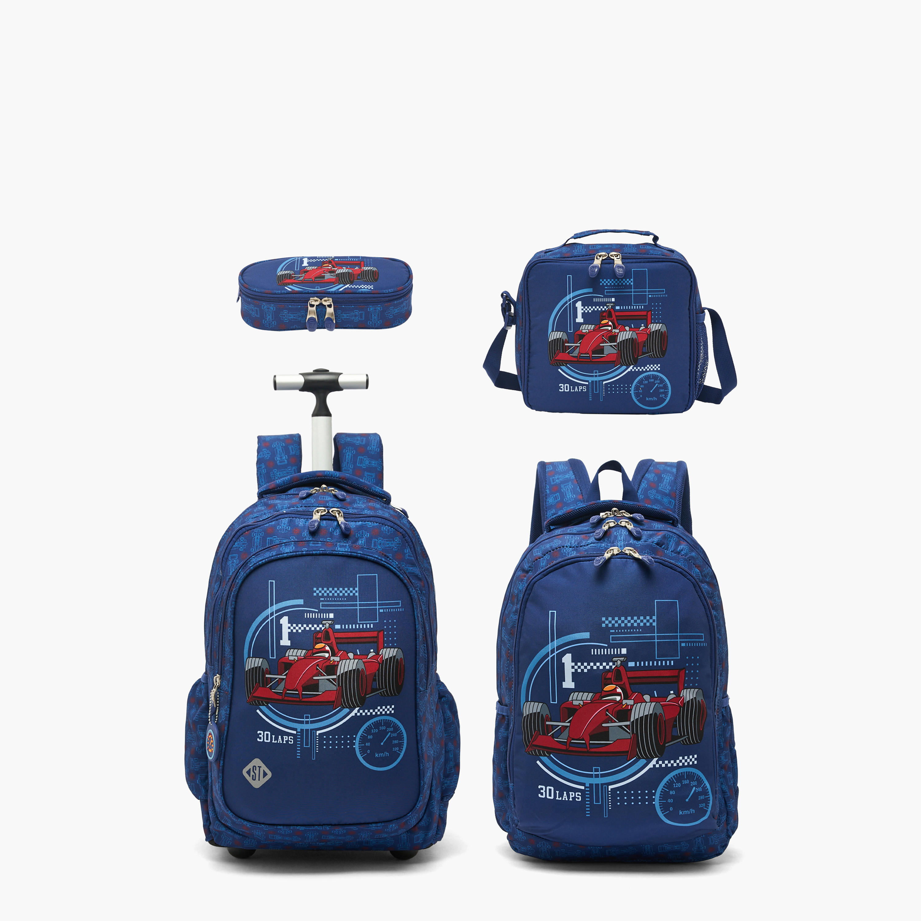 شنطة ظهر بطبعات سيارة سباق للأولاد 8-13 سنة وحمّالات مبطنة - 18 بوصة-school-bagsandbackpacks-backpacks-image-10