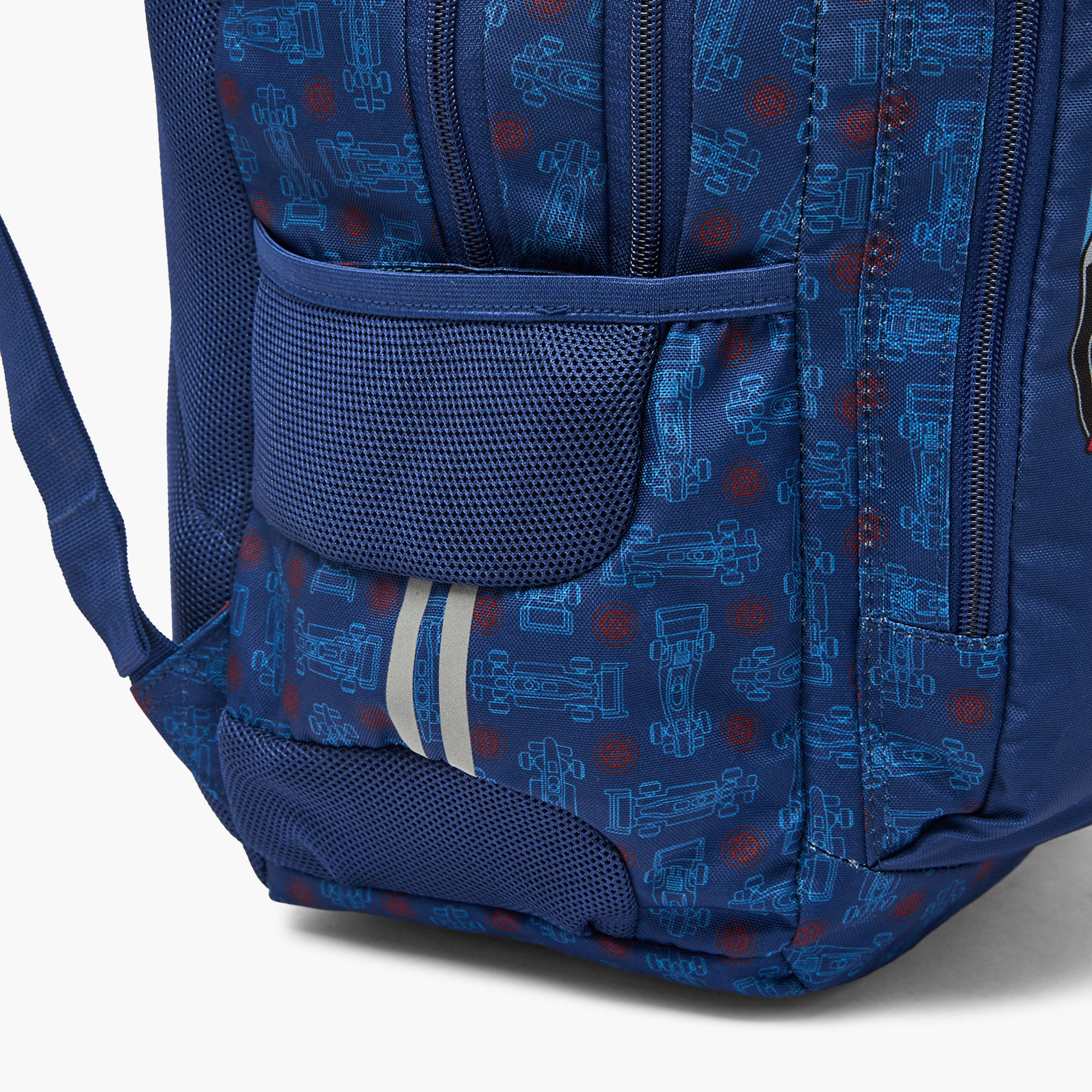 شنطة ظهر بطبعات سيارة سباق للأولاد 8-13 سنة وحمّالات مبطنة - 18 بوصة-school-bagsandbackpacks-backpacks-image-3