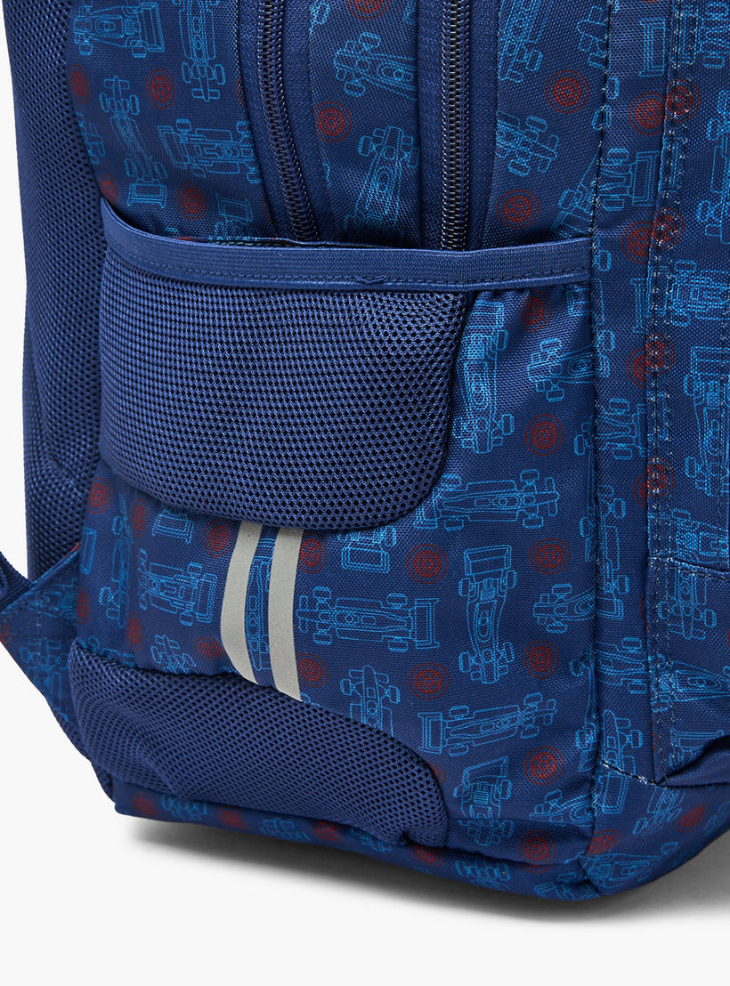 شنطة ظهر بطبعات سيارة سباق للأولاد 8-13 سنة وحمّالات مبطنة - 18 بوصة-school-bagsandbackpacks-backpacks-image-3