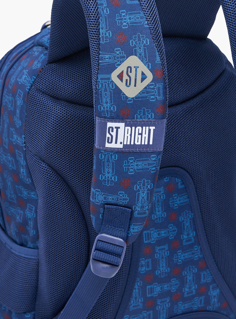 شنطة ظهر بطبعات سيارة سباق للأولاد 8-13 سنة وحمّالات مبطنة - 18 بوصة-school-bagsandbackpacks-backpacks-image-4