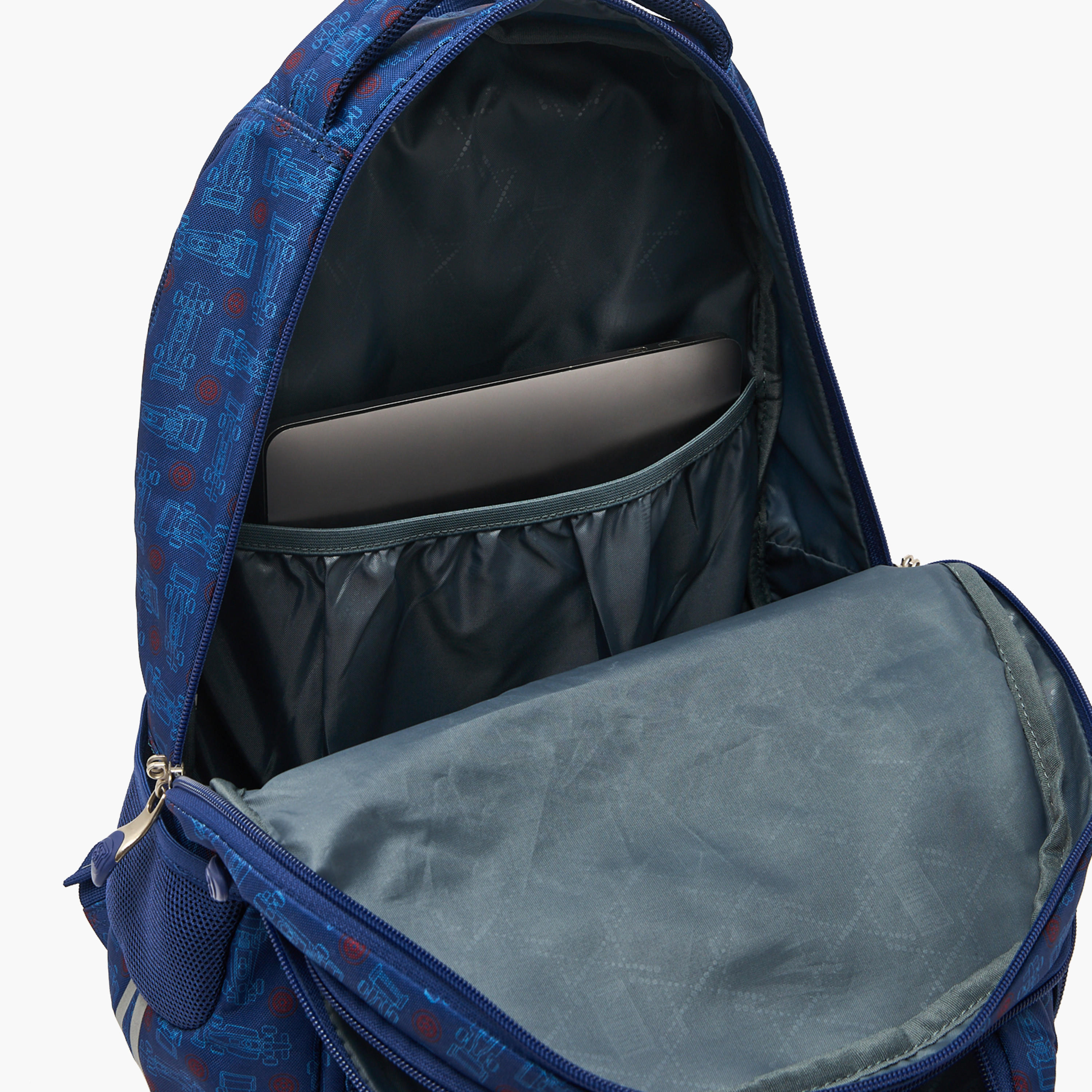 شنطة ظهر بطبعات سيارة سباق للأولاد 8-13 سنة وحمّالات مبطنة - 18 بوصة-school-bagsandbackpacks-backpacks-image-5