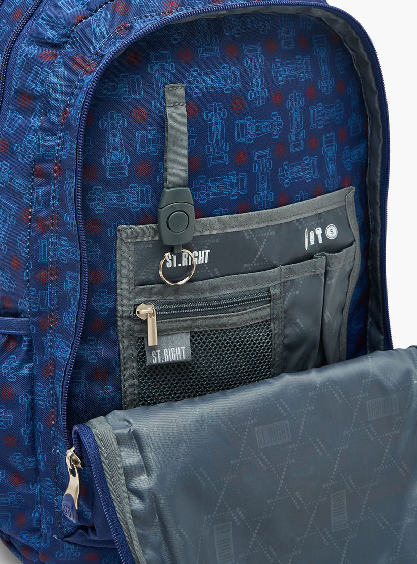 شنطة ظهر بطبعات سيارة سباق للأولاد 8-13 سنة وحمّالات مبطنة - 18 بوصة-school-bagsandbackpacks-backpacks-image-6