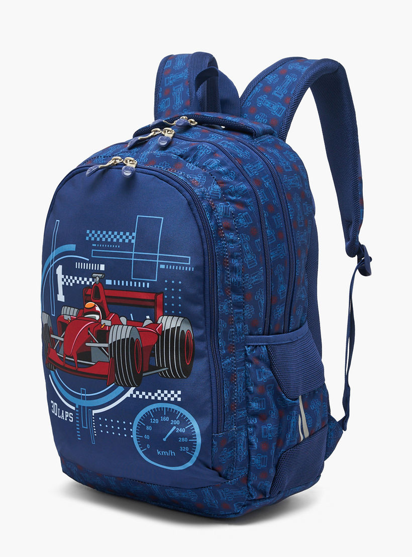 شنطة ظهر بطبعات سيارة سباق للأولاد 8-13 سنة وحمّالات مبطنة - 18 بوصة-school-bagsandbackpacks-backpacks-image-7