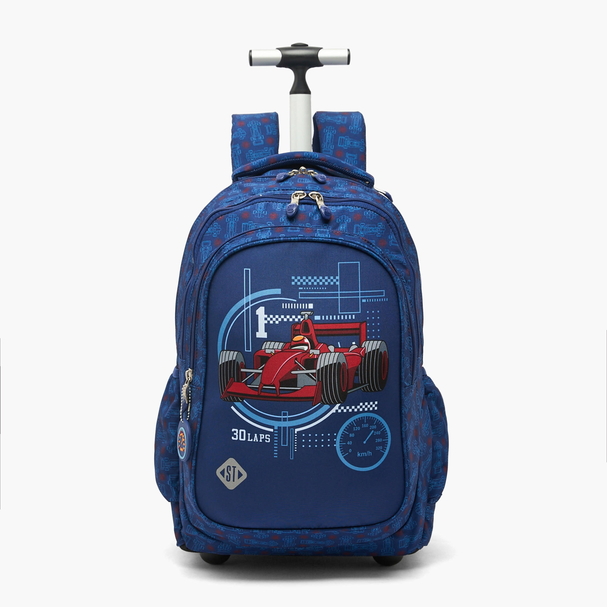 شنطة ظهر ترولي بمقبض قابل للسحب وطبعات للأولاد بعمر 8-13 سنة من سانت رايت - 18 بوصة-school-bagsandbackpacks-trolleybags-image-1