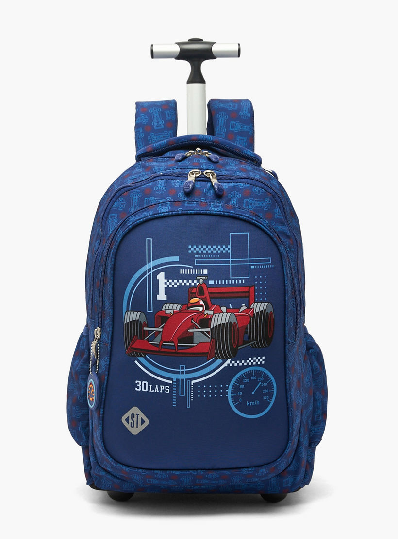 شنطة ظهر ترولي بمقبض قابل للسحب وطبعات للأولاد بعمر 8-13 سنة من سانت رايت - 18 بوصة-school-bagsandbackpacks-trolleybags-image-1