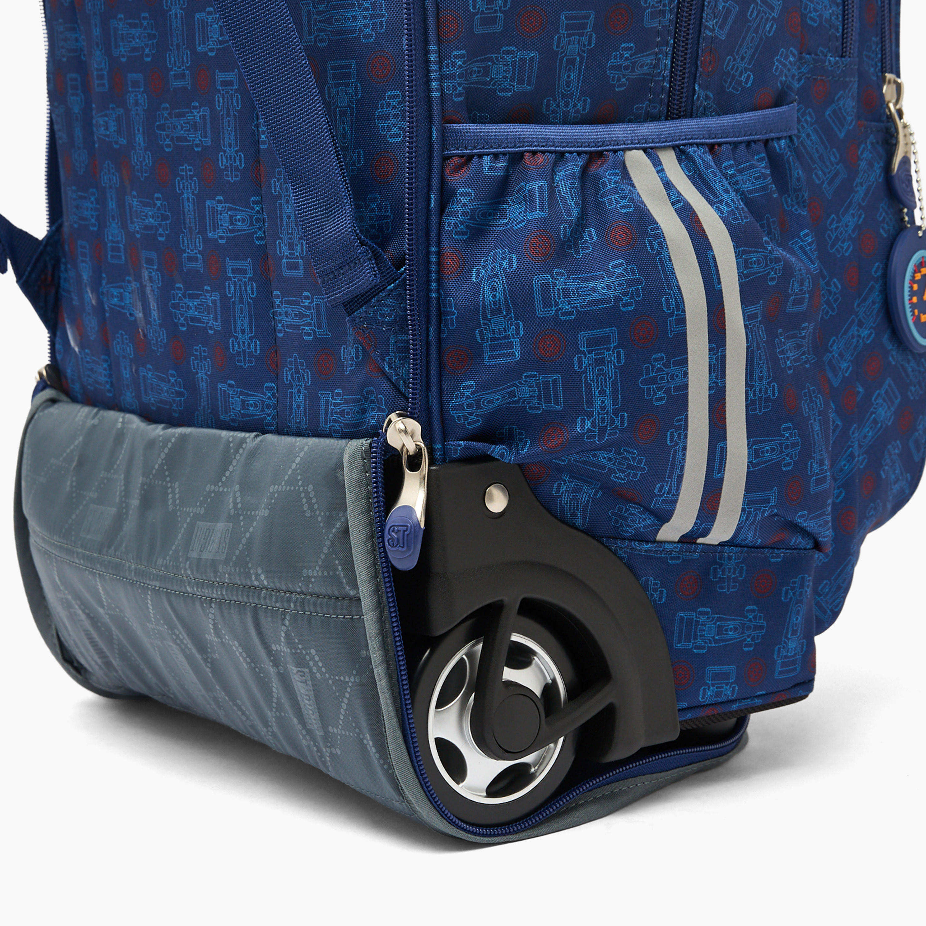 St.Right Racing Car Print Trolley Backpack for Boys 8-13 Years with Retractable Handle - 18 inch-school-bagsandbackpacks-trolleybags-image-11