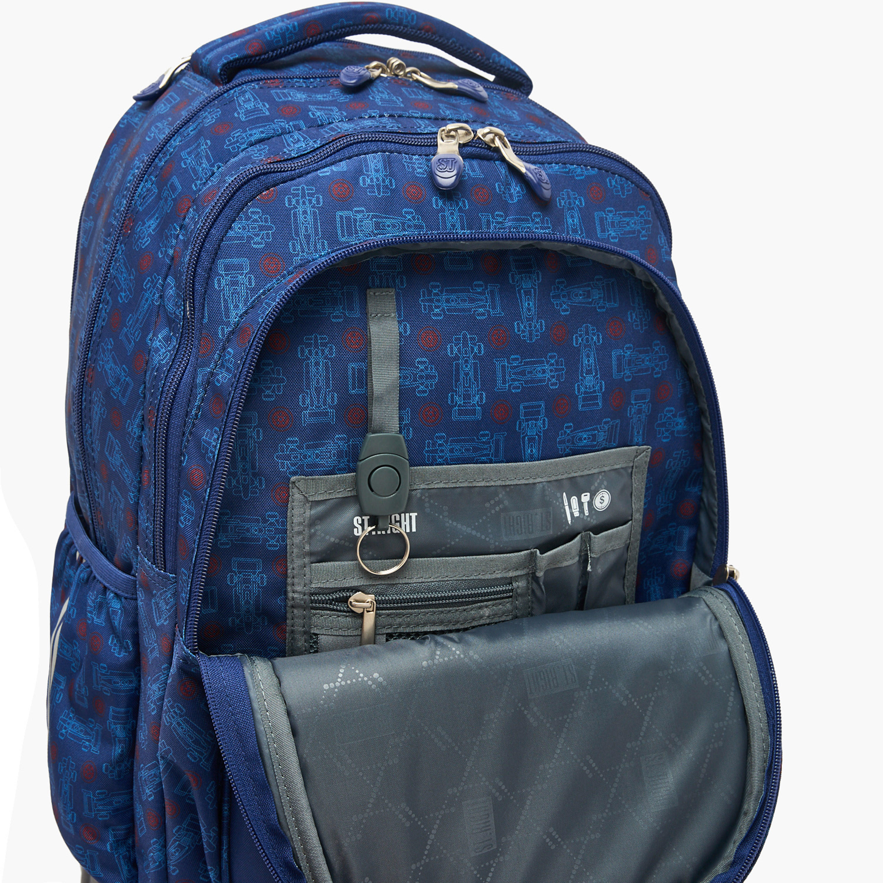 St.Right Racing Car Print Trolley Backpack for Boys 8-13 Years with Retractable Handle - 18 inch-school-bagsandbackpacks-trolleybags-image-4