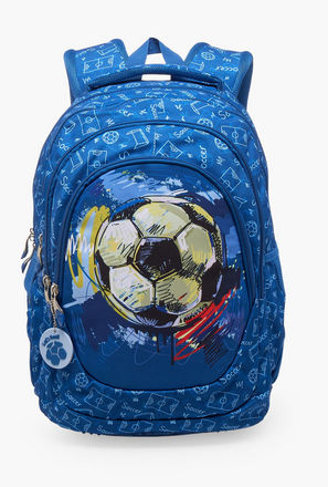 شنطة ظهر بطبعات كرة قدم وحمالات مبطنة للأولاد من 8 - 13 سنة من سانت رايت-school-bagsandbackpacks-image-1