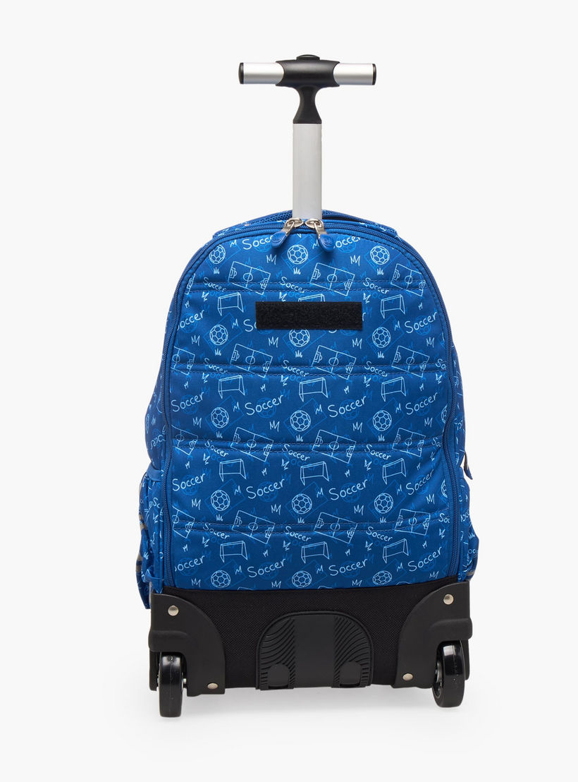 St.Right Football Print Trolley Backpack for Boys 8-13 Years with Retractable Handle - 18 inches-school-bagsandbackpacks-trolleybags-image-12