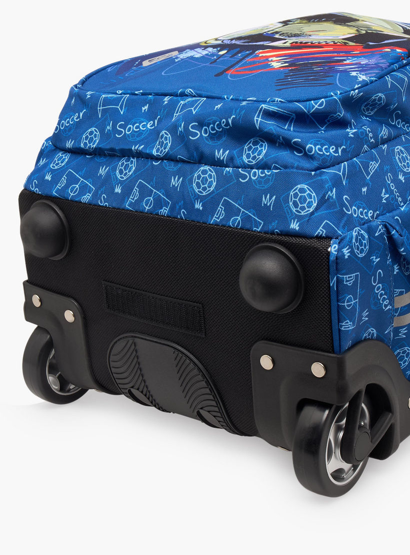 St.Right Football Print Trolley Backpack for Boys 8-13 Years with Retractable Handle - 18 inches-school-bagsandbackpacks-trolleybags-image-15