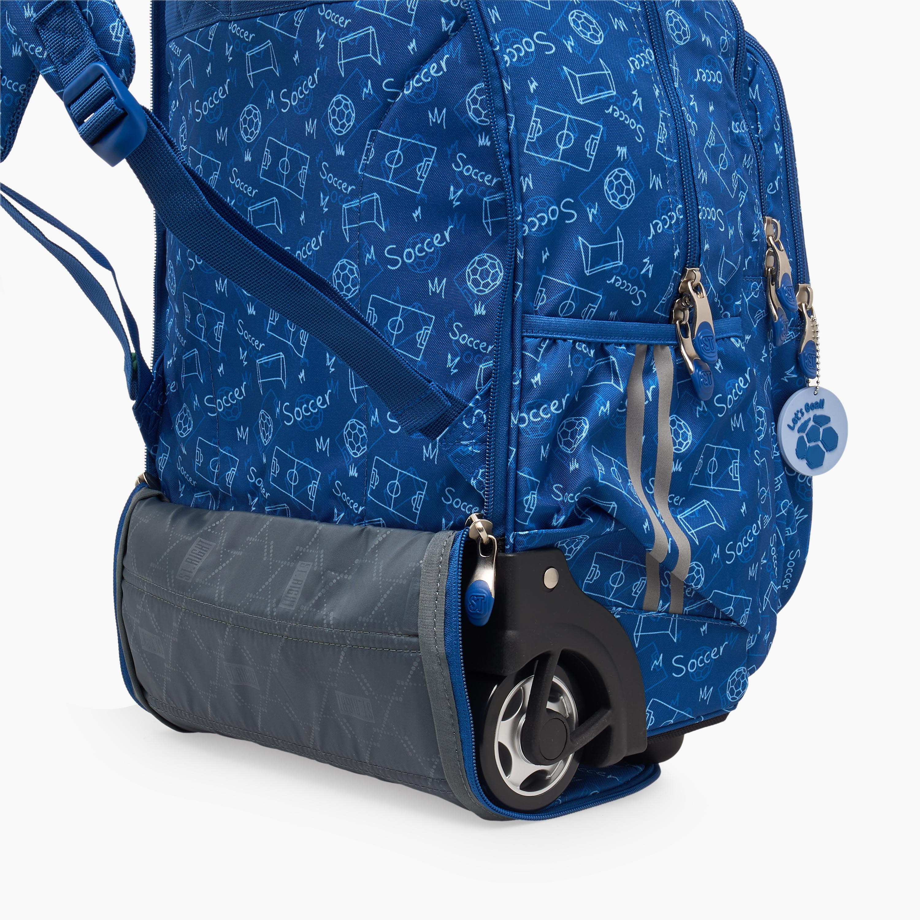 St.Right Football Print Trolley Backpack for Boys 8-13 Years with Retractable Handle - 18 inches-school-bagsandbackpacks-trolleybags-image-16