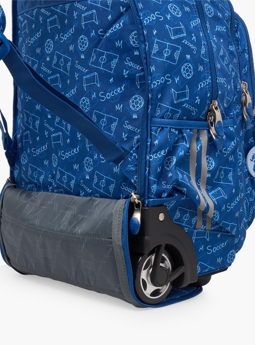 St.Right Football Print Trolley Backpack for Boys 8-13 Years with Retractable Handle - 18 inches-school-bagsandbackpacks-trolleybags-image-16