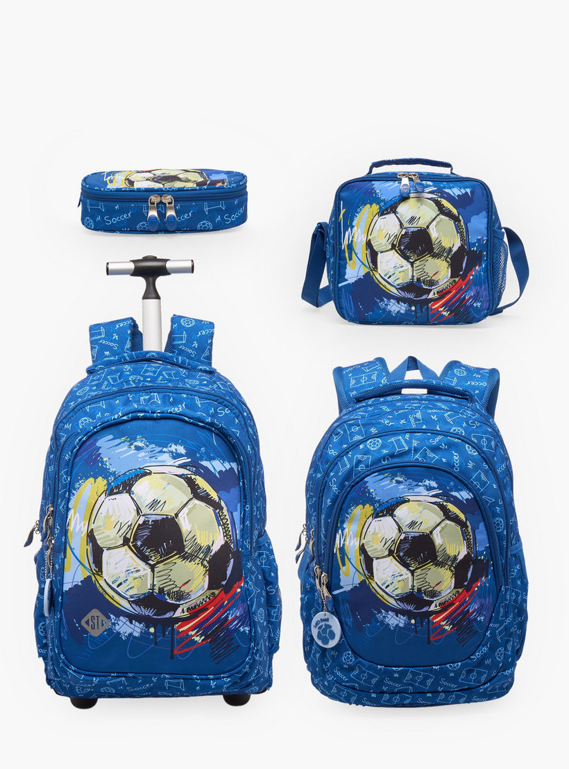 St.Right Football Print Trolley Backpack for Boys 8-13 Years with Retractable Handle - 18 inches-school-bagsandbackpacks-trolleybags-image-18