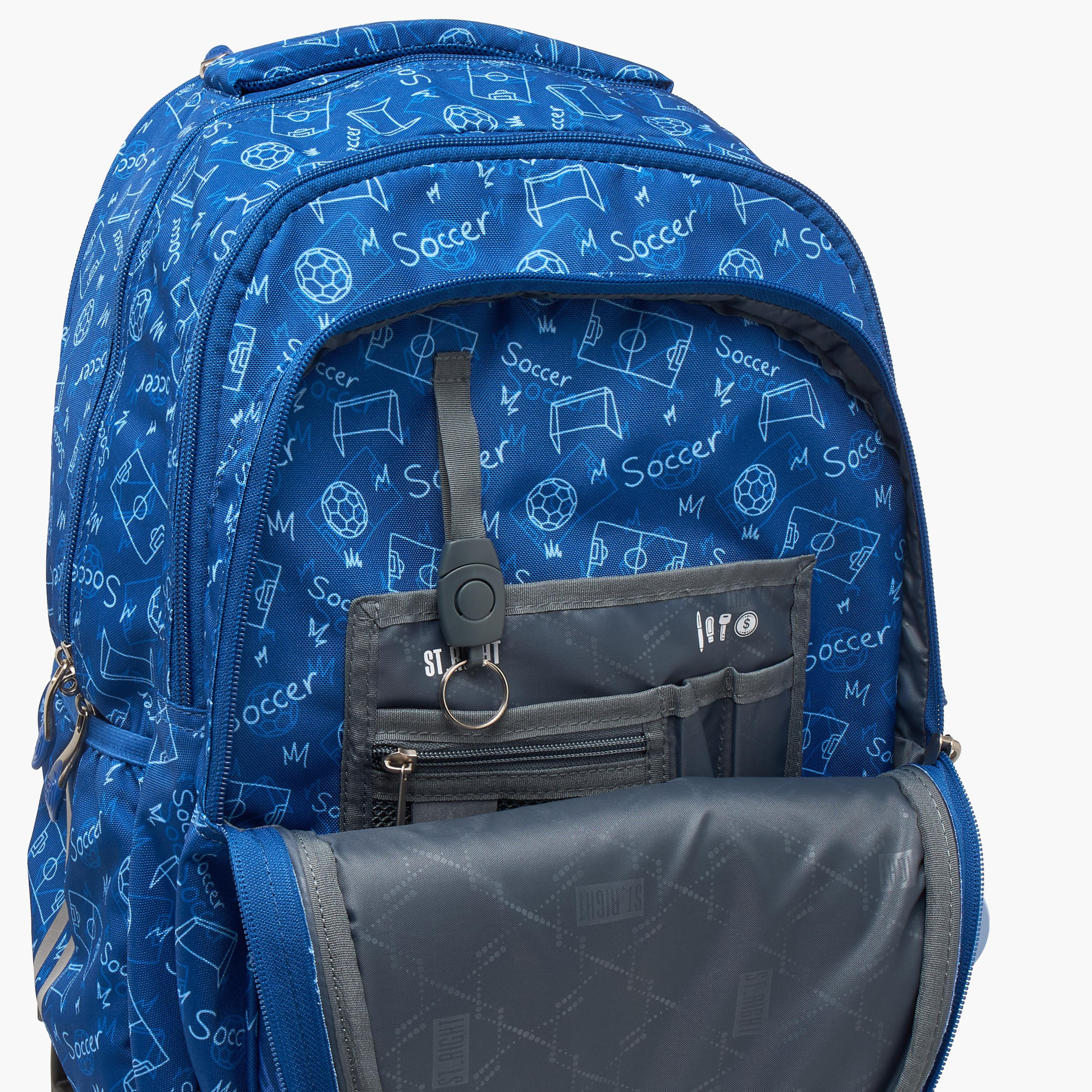 St.Right Football Print Trolley Backpack for Boys 8-13 Years with Retractable Handle - 18 inches-school-bagsandbackpacks-trolleybags-image-6