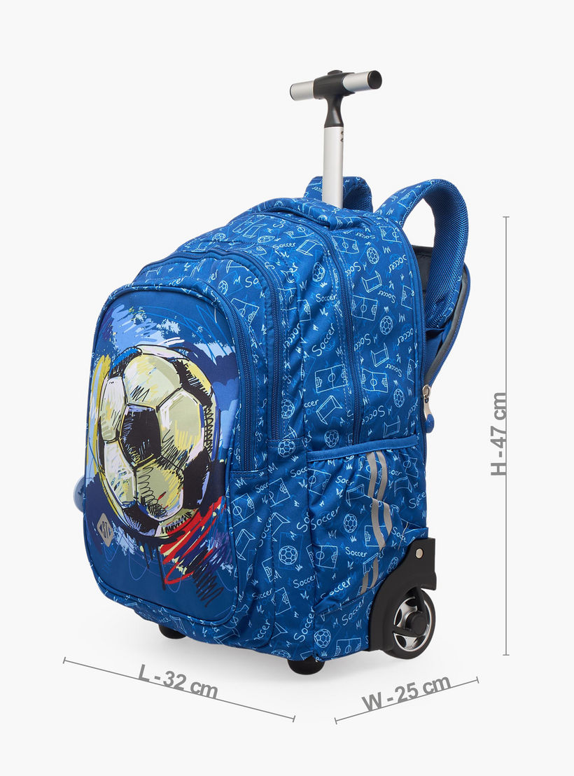 St.Right Football Print Trolley Backpack for Boys 8-13 Years with Retractable Handle - 18 inches-school-bagsandbackpacks-trolleybags-image-9