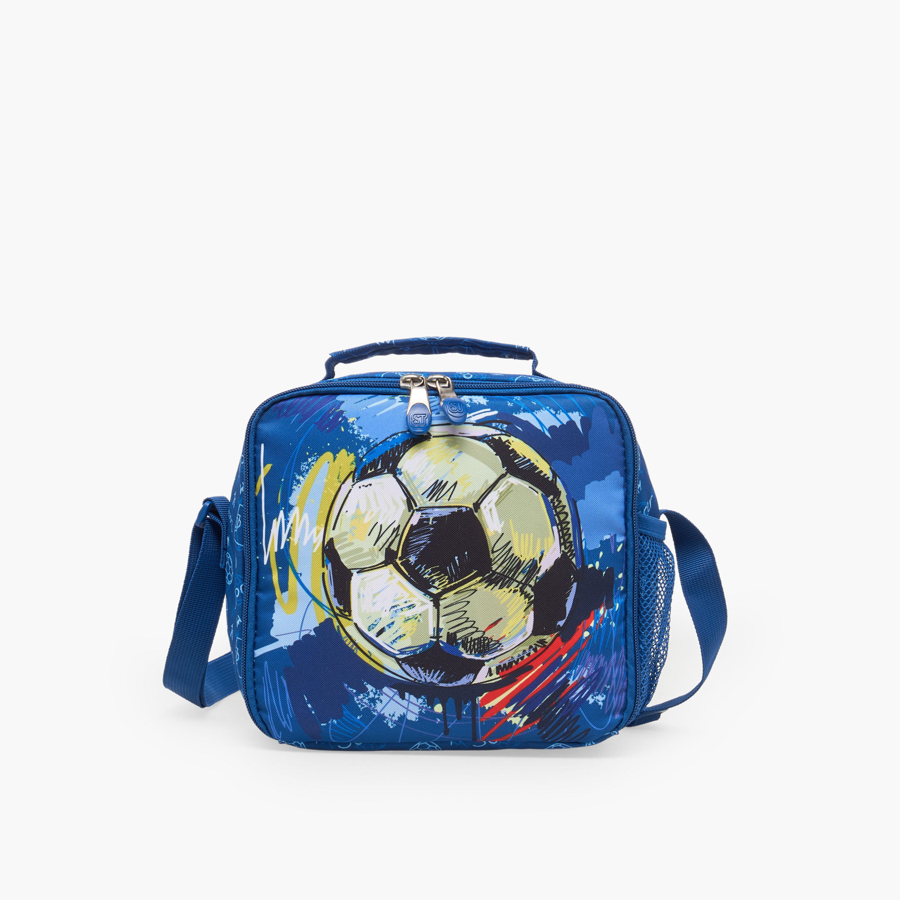 St.Right Football Print Lunch Bag for Boys 8-13 Years with Adjustable Strap-school-lunchessentials-lunchbags-image-1
