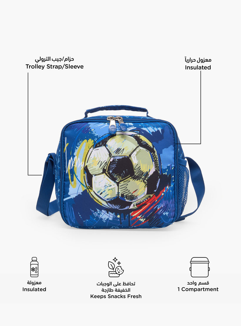 St.Right Football Print Lunch Bag for Boys 8-13 Years with Adjustable Strap-school-lunchessentials-lunchbags-image-2
