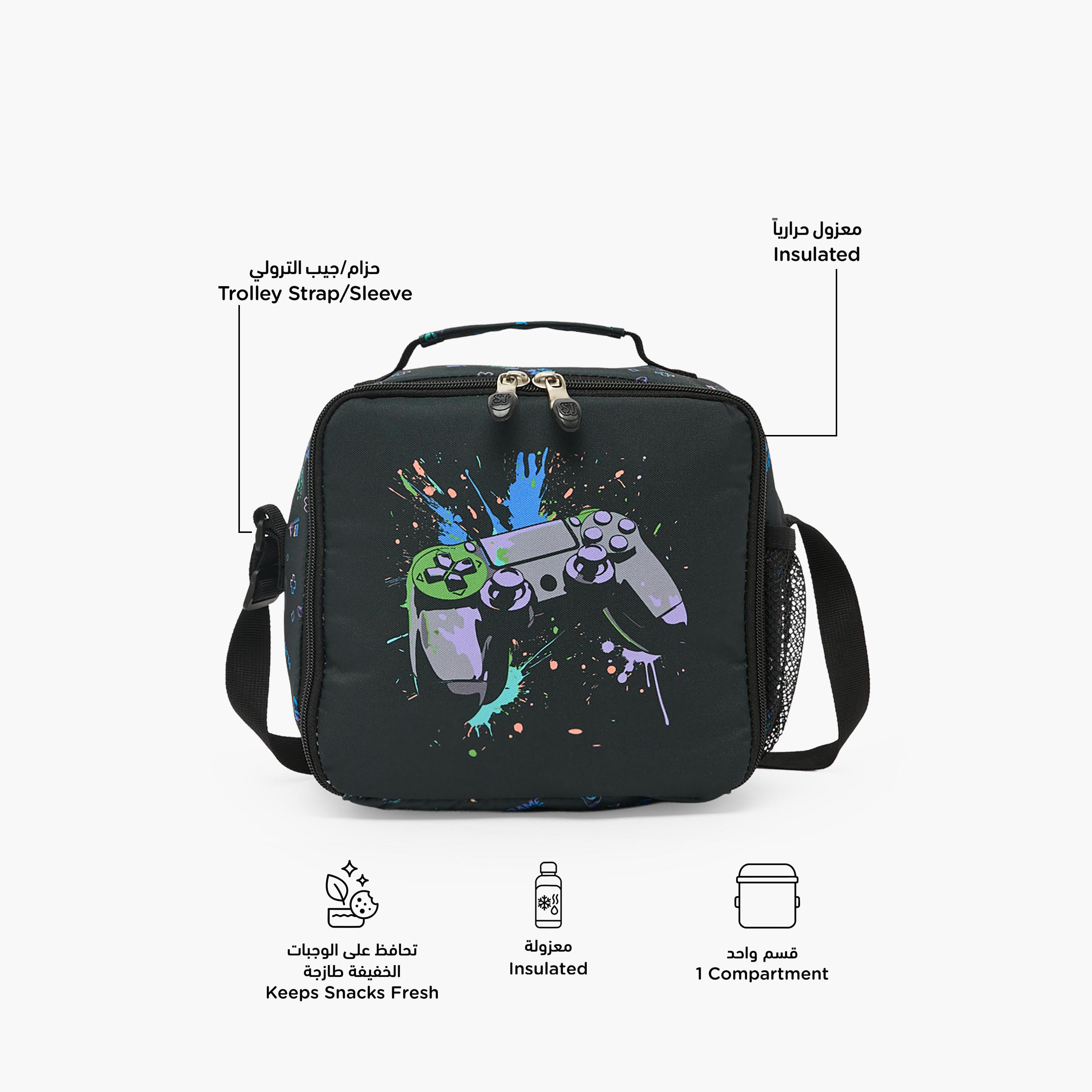 St.Right Game Controller Print Lunch Bag for Boys 8-13 Years with Adjustable Strap-school-lunchessentials-lunchbags-image-2