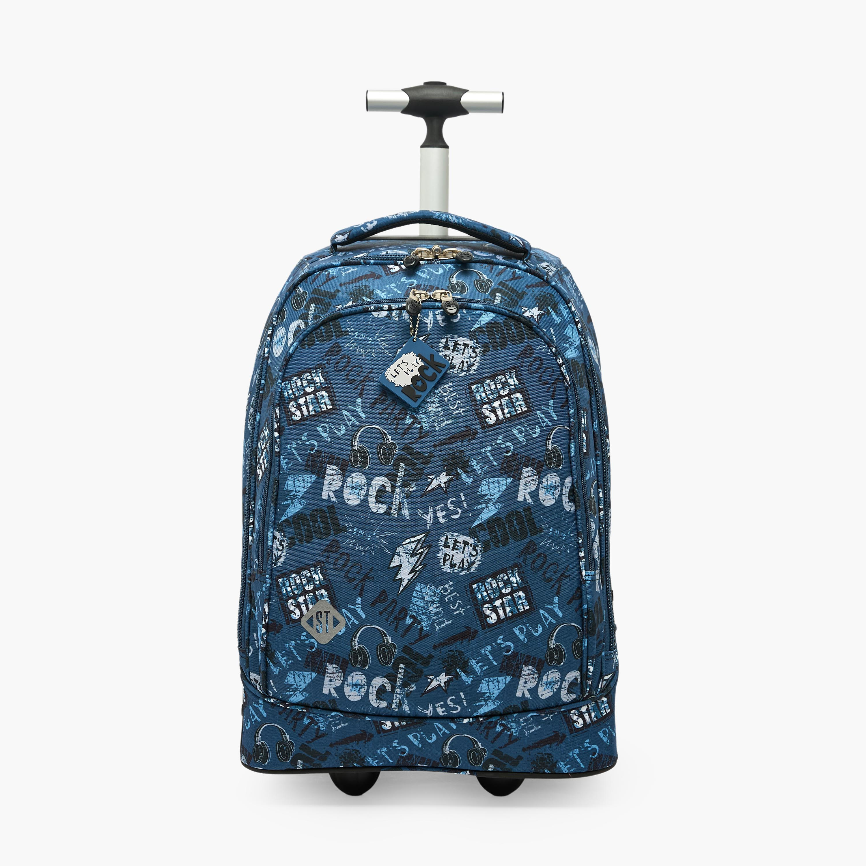 St.Right Graffiti Print Trolley Bag for Boys 8-13 Years with Retractable Handle - 18 inch-school-bagsandbackpacks-trolleybags-image-1
