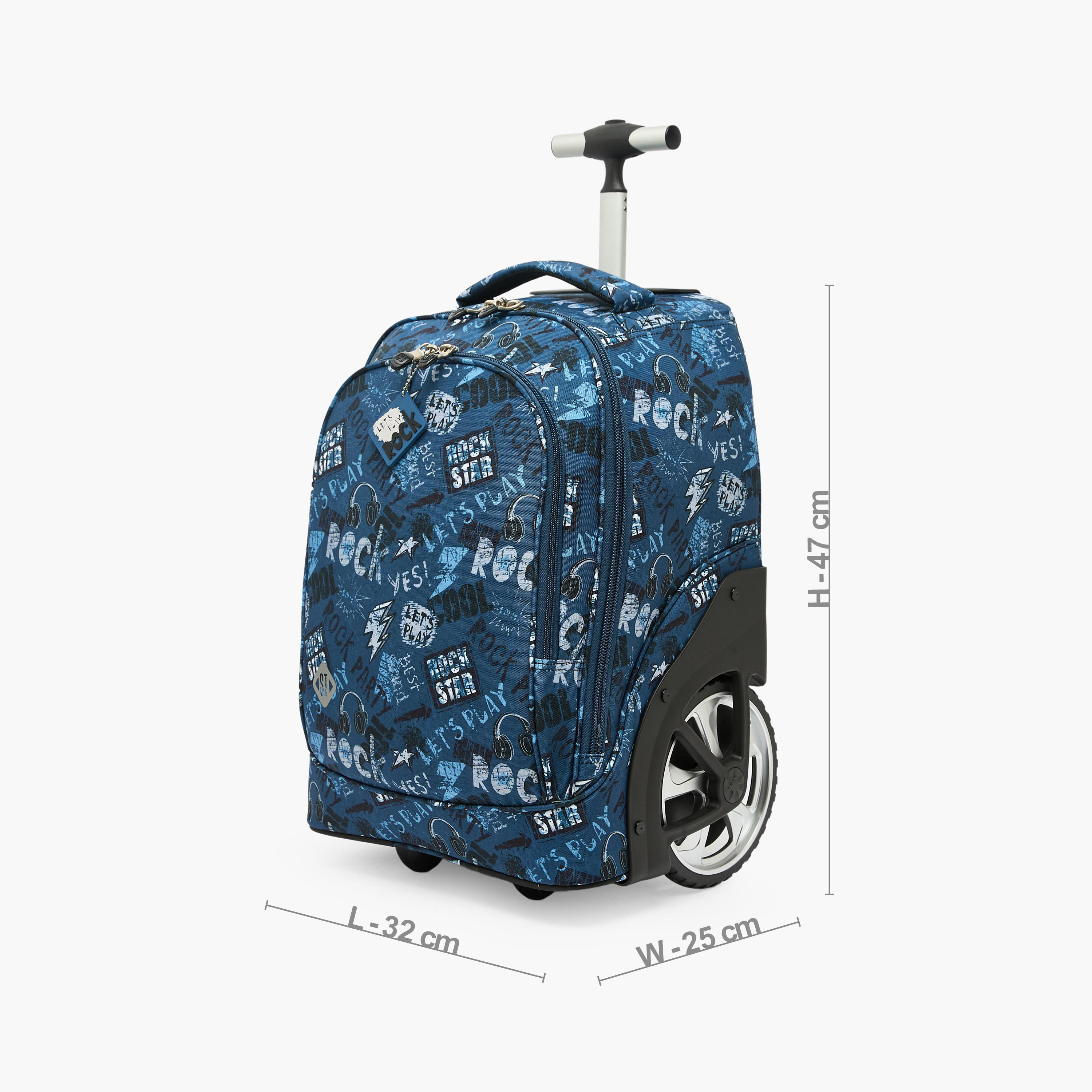 St.Right Graffiti Print Trolley Bag for Boys 8-13 Years with Retractable Handle - 18 inch-school-bagsandbackpacks-trolleybags-image-10