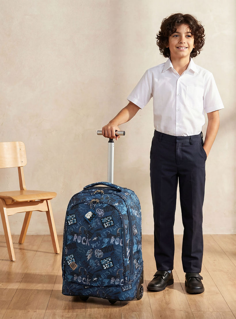 St.Right Graffiti Print Trolley Bag for Boys 8-13 Years with Retractable Handle - 18 inch-school-bagsandbackpacks-trolleybags-image-3