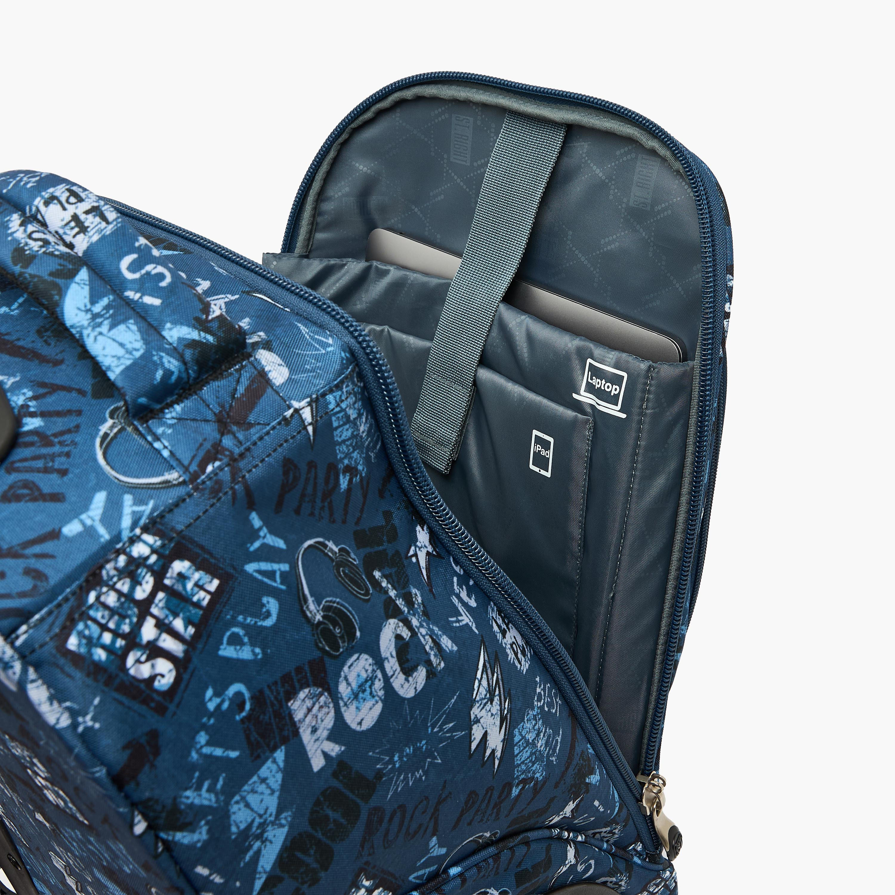 St.Right Graffiti Print Trolley Bag for Boys 8-13 Years with Retractable Handle - 18 inch-school-bagsandbackpacks-trolleybags-image-7